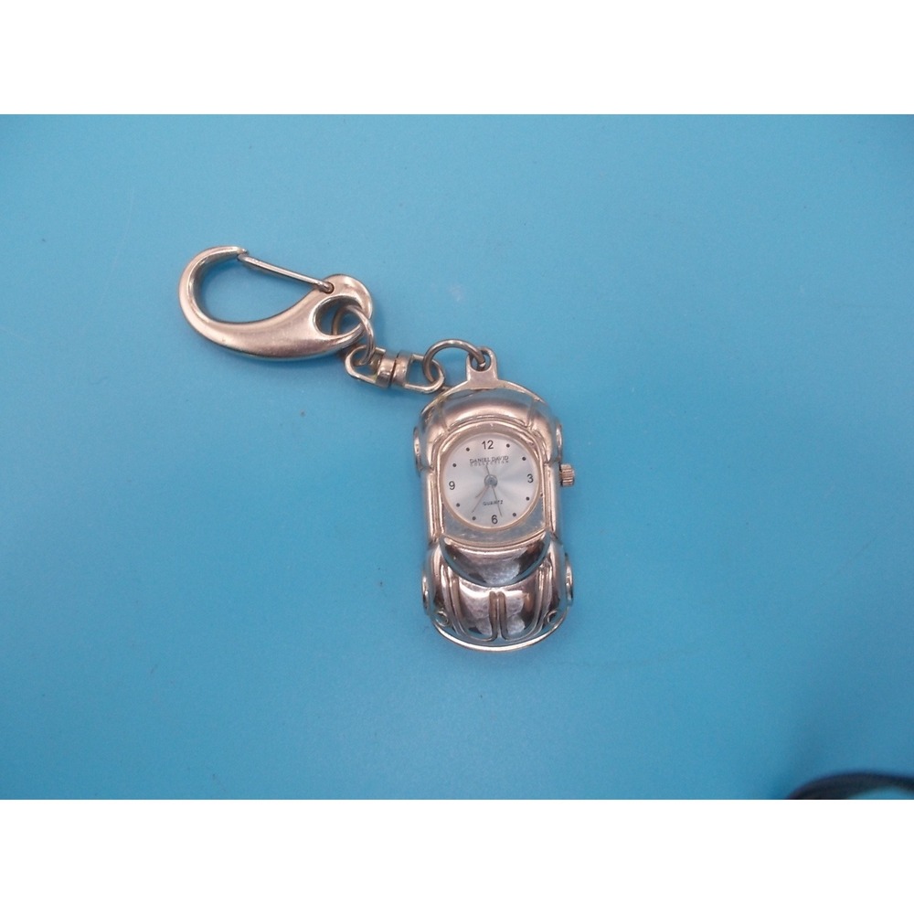 Daniel David Collection Silver Tone Sports Car Keychain Watch Quartz Movement